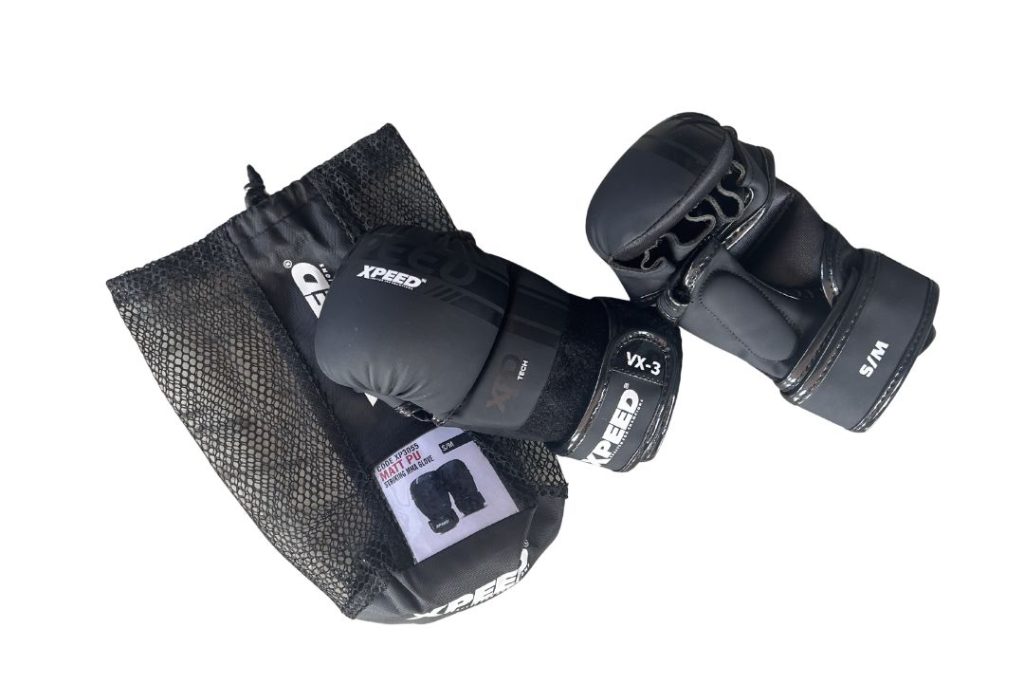Open finger MMA gloves used for pad work and grappling training